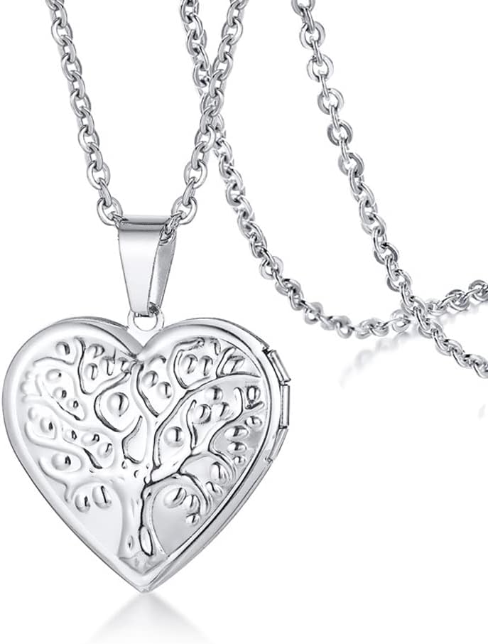 Weenkeey 2 Pcs Locket Necklace that Holds Pictures Stainless Steel Locket Pendant Necklace Memory Photo Pendant Necklace for Women Girls - Image 3
